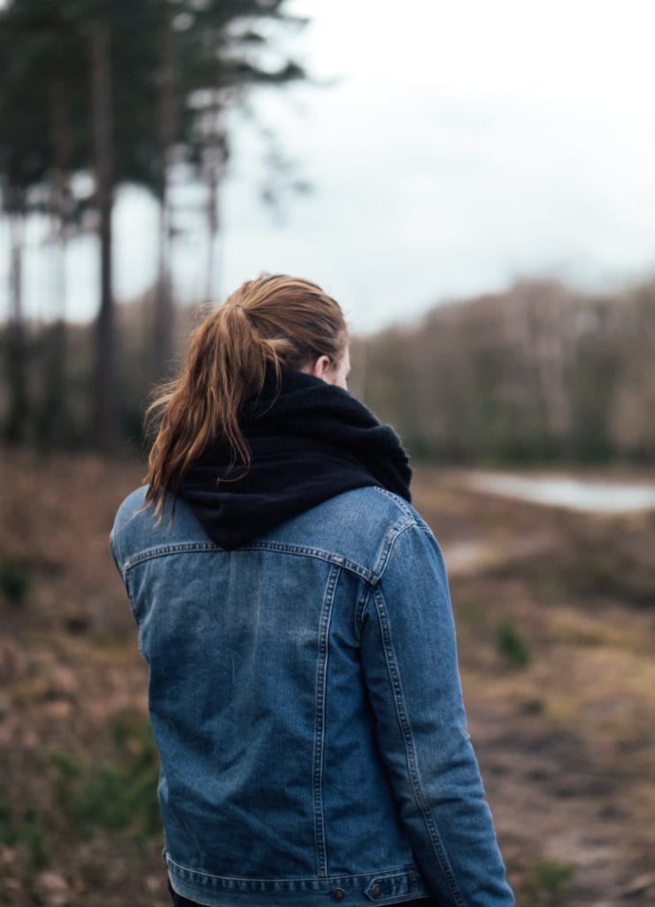 Woman facing away from the camera